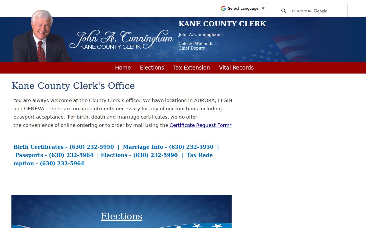 Elgin residents directory Kane County Clerk source