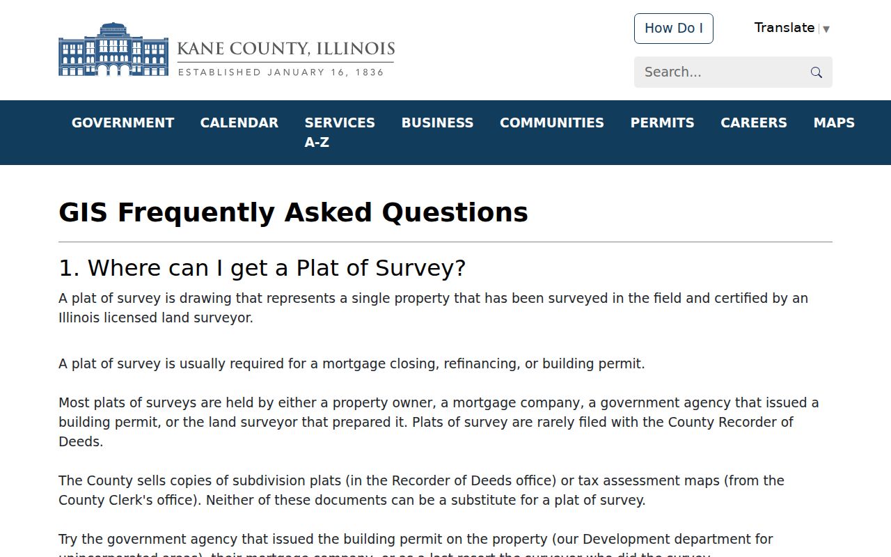 Kane GIS accuracy guidance for finding Elgin neighbors