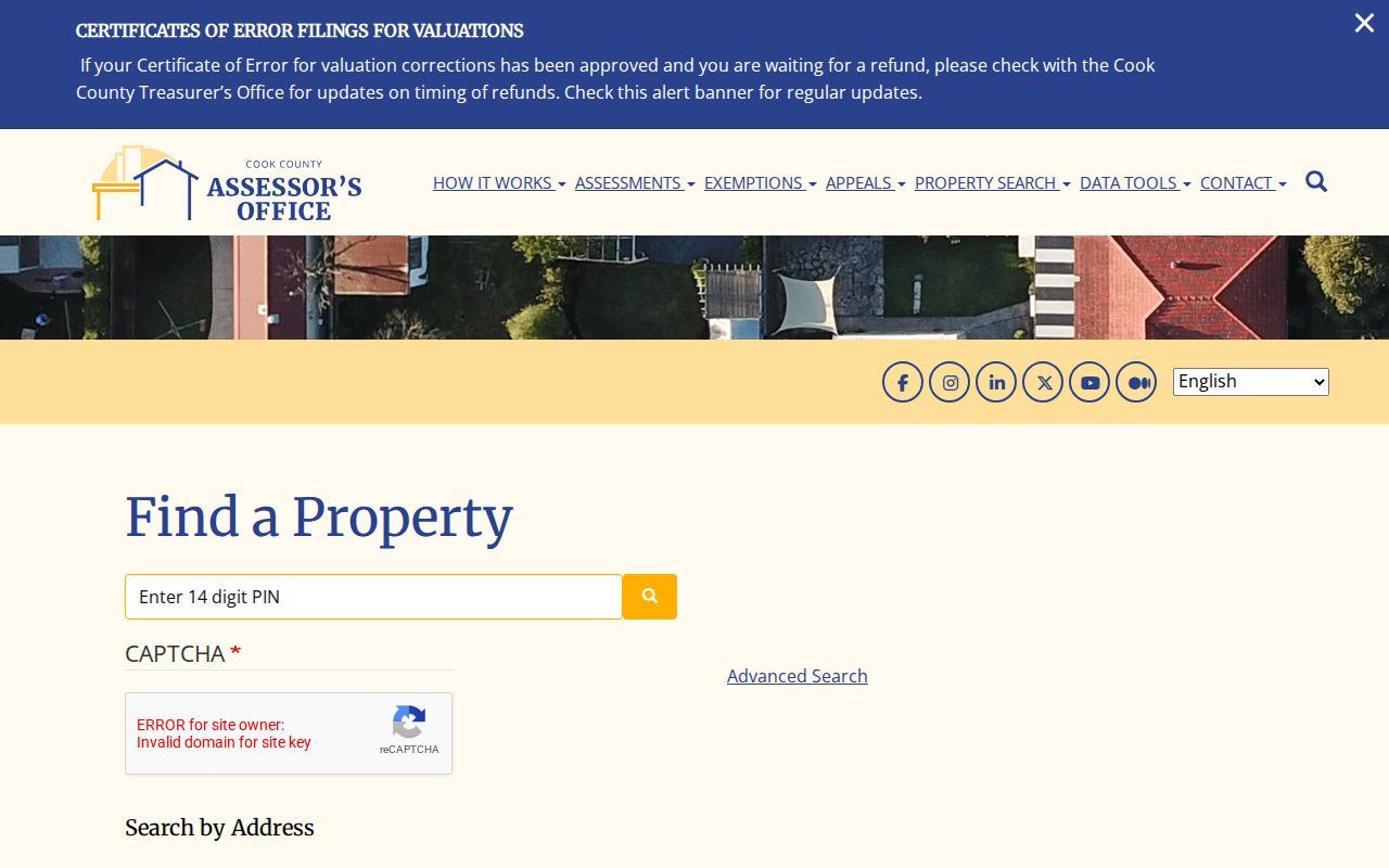 Cook Assessor address search for an Elgin resident lookup