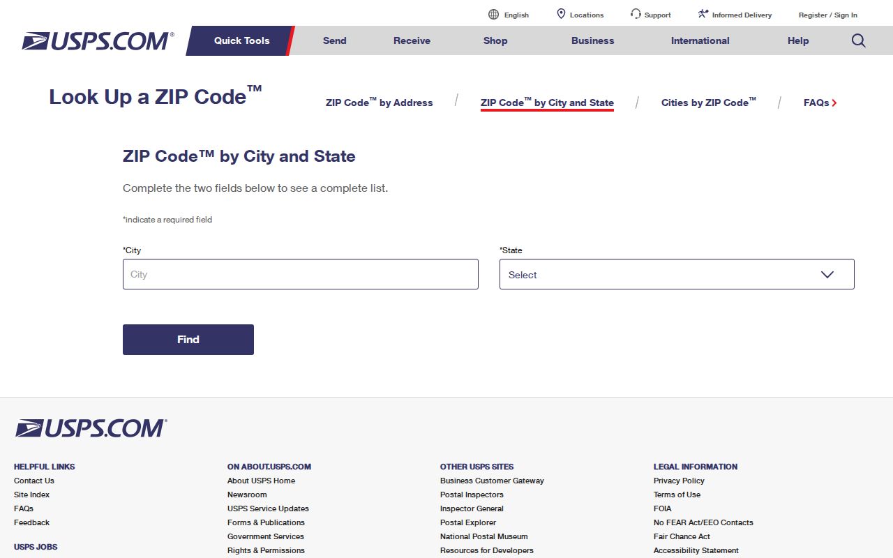 USPS ZIP Code Lookup for an Elgin address